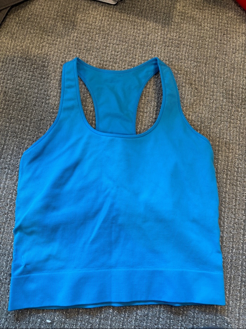 DSG Blue Racerback Ribbed Tank Top - Women